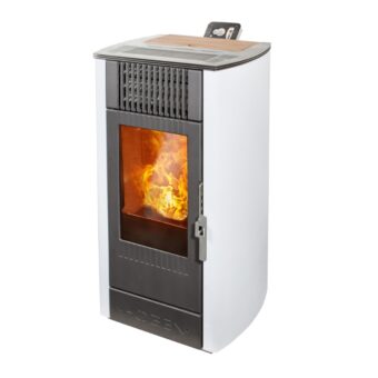 Cosy Flamme Poeles A Granules A Chateaubriant EVOLUTION H7 Inox Blanc Polaire Profil