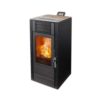 Cosy Flamme Poeles A Granules A Chateaubriant EVOLUTION H7 Zen Anthracite Profil