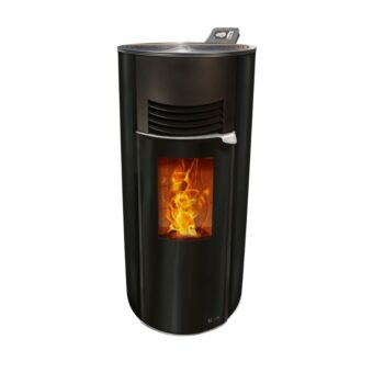 Cosy Flamme Poeles A Granules A Chateaubriant H6 Signature Eclise Noir Volcanique Face